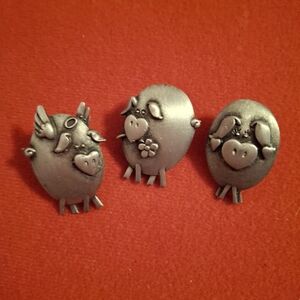 Vintage JJ Jonnette Pigs Brooches
